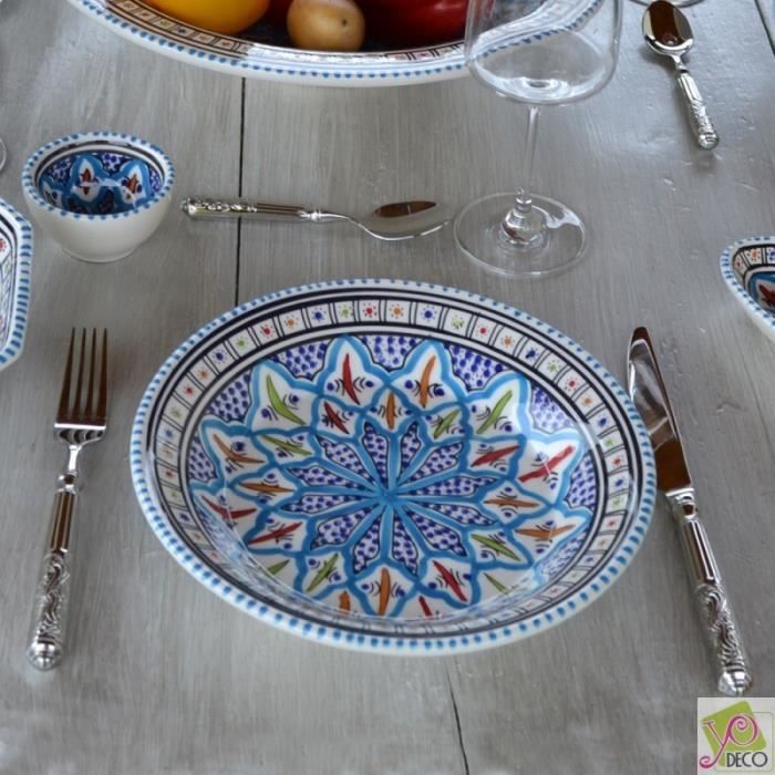 Lot de 6 assiettes creuses Bakir turquoise - D 24 cm