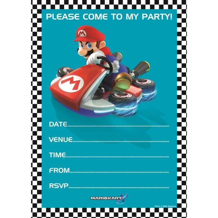 Cartes D Invitation Enveloppes Super Mario Cdiscount Beaux Arts Et Loisirs Creatifs