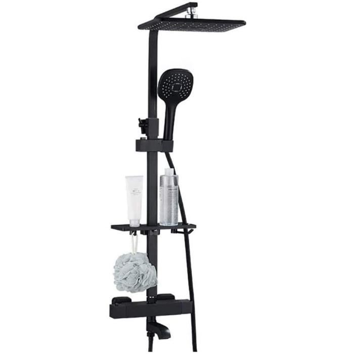 Douche Système Noir Set de Douche Mitigeur thermostatique cuivre Douche