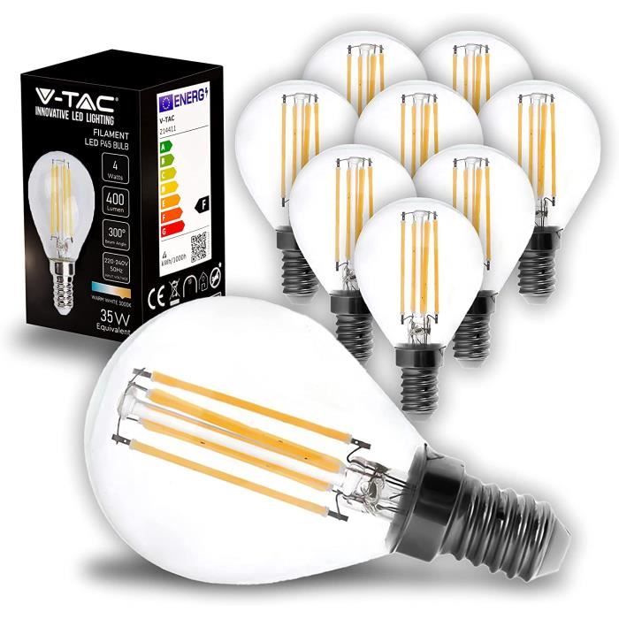 Ampoule Filament LED Opaque, culot E14, 250 Lumens, conso. 4W (eq