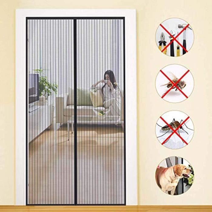 Moustiquaire - 80X220 - Magnétique - Fermeture Automatique - Anti Moustique