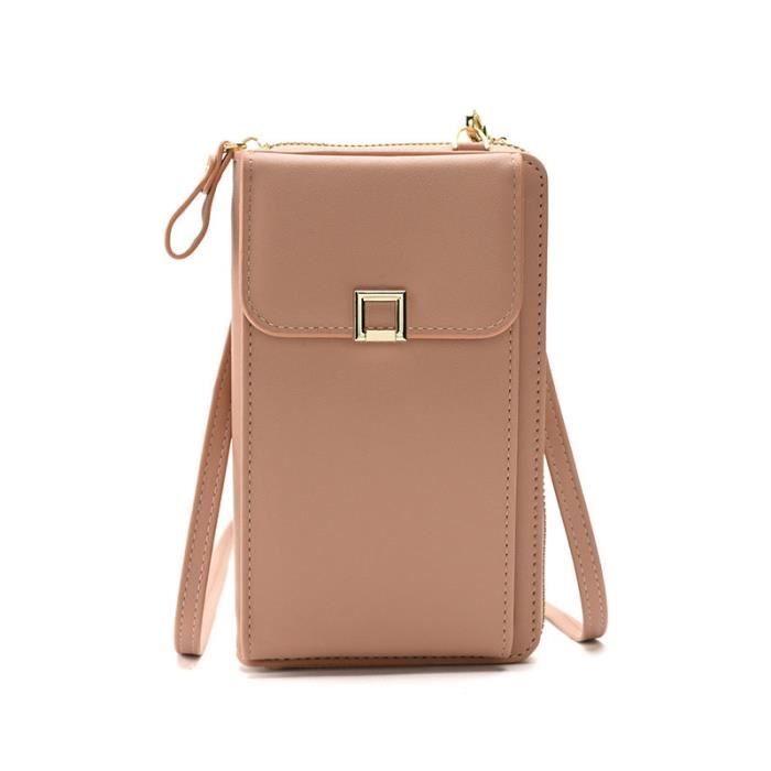 Sac de téléphone à bandoulière pour femmes sacoches petits sacs en cuir PU porte-cartes pour femmesSac A APRICOT