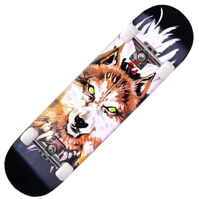 Skateboard Complet 31 Pouces - 7 Plis Érable, Pré-Assemblé, Roulements ABEC-9