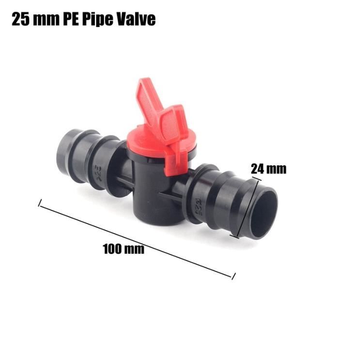 Raccords Tuyau PE 25 Mm - 4 Pièces Avec Ruban Téflon - Pour Systèmes D'arrosage Et Irrigation