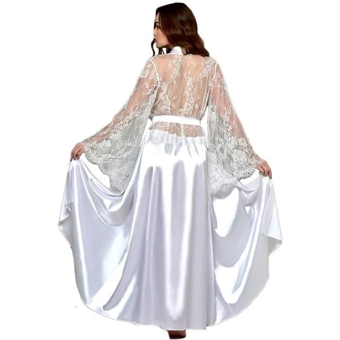 peignoir long satin
