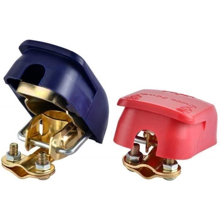 Cosses Rapides Pour Batterie 12V/24V - Lot De 2 Paires (rouge + Bleu) - Cuivre + ABS - Pour Voiture, Bateau, Camping-car - 7