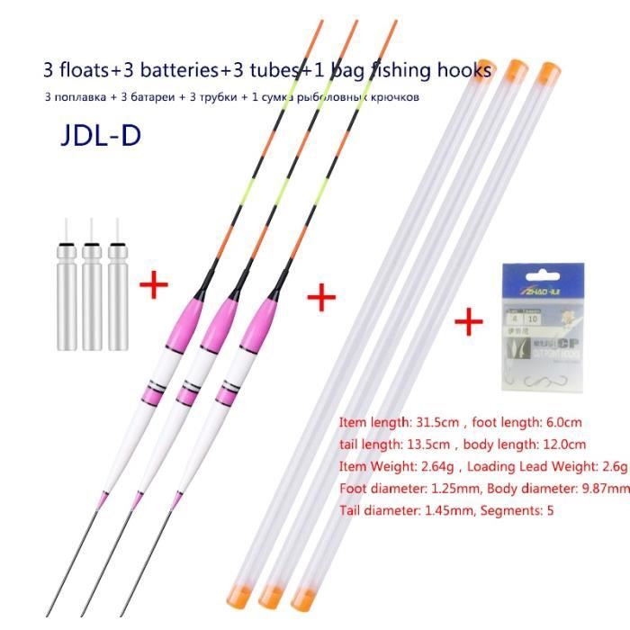 Lot De 5 Flotteurs De Pêche En Bois - Poids 2g, 3g, 4g, Pour Eaux Peu Profondes - 9