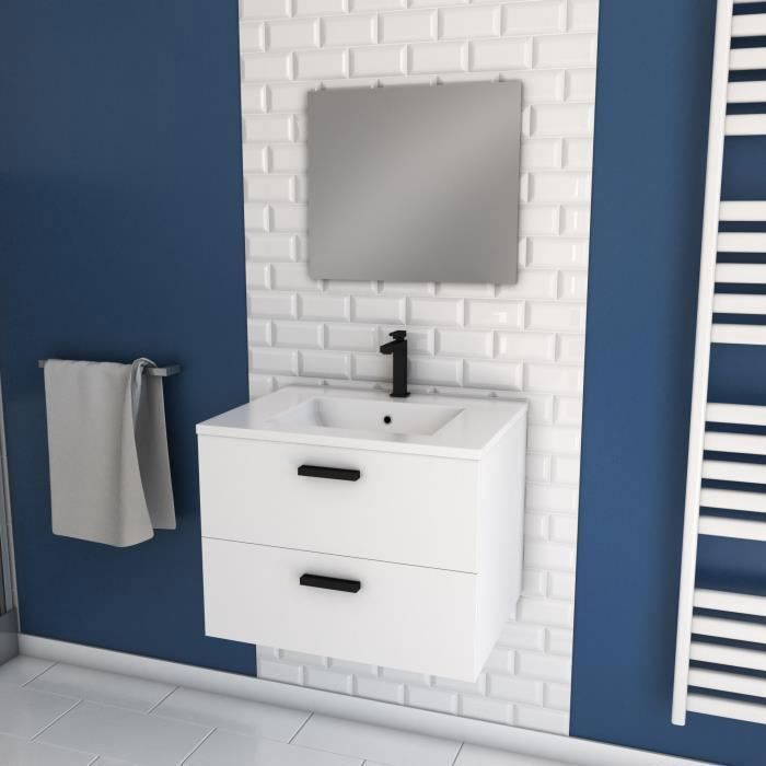Ensemble design de salle de bain - Blanc - L 60 x P 46 x 45 cm