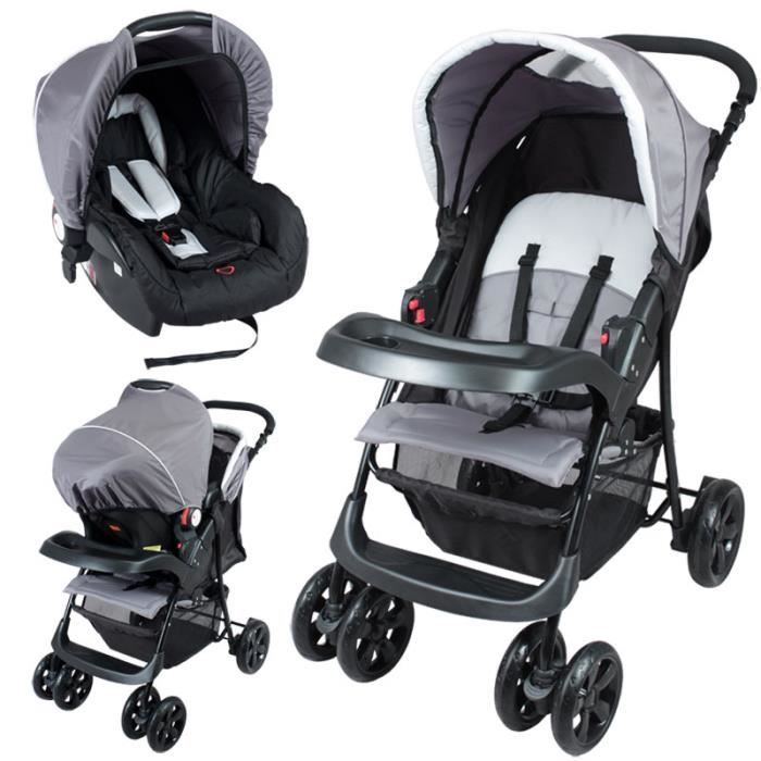 poussette bébé 4 roues convertible combiné 2 en 1