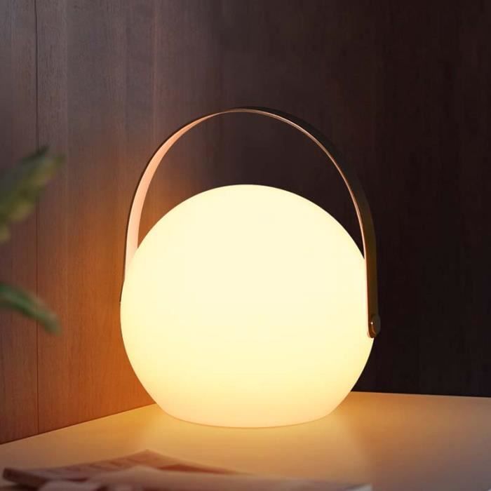 Lampe Chevet Chambre Design sans Fil, Lumière Multicolore Salon