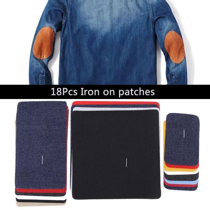 32 Patchs Jean Thermocollants Denim - 7,5x11 Cm - 16 Teintes De Bleu - Réparation Et Customisation Facile Sans Couture