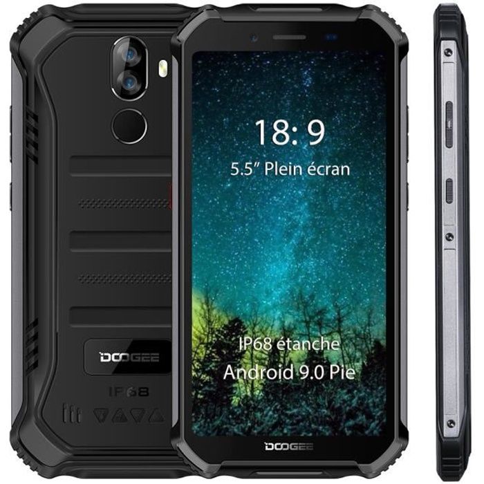 Vente Téléphone portable Smartphone 4G Etanche DOOGEE S40 5.5" 4650mAh 3Go +32Go Android 9.0 Téléphone portable Débloqué - Noir pas cher Vente Téléphone portable Smartphone 4G Etanche DOOGEE S40 5.5" 4650mAh 3Go +32Go Android 9.0 Téléphone portable Débloqué - Noir pas cher