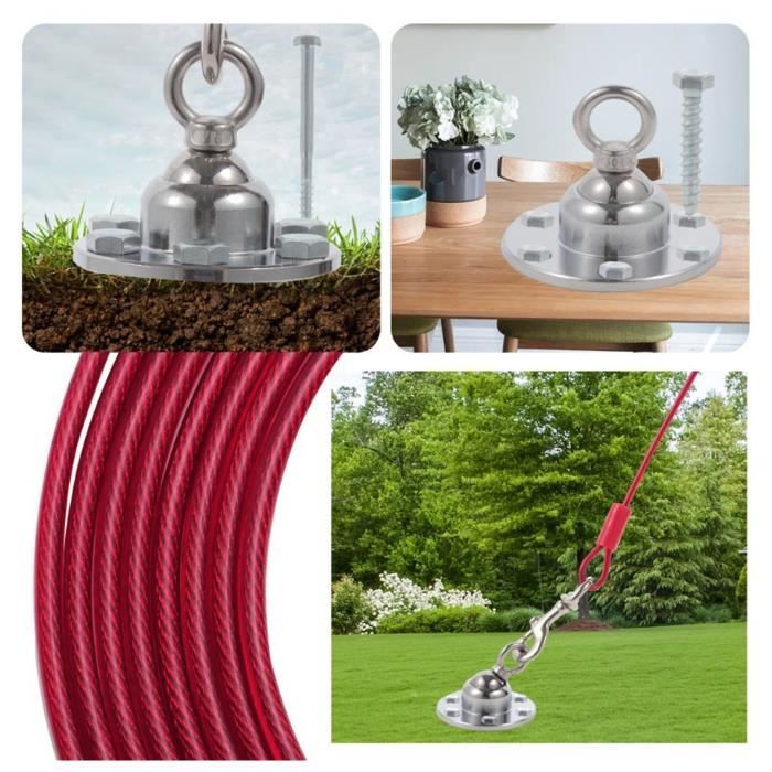 Com-four® Kit D'ancrage Au Sol 4 Pièces + 4 Sangles De Tension 2,5m – Pour Tente, Bâche, Tonnelle, Auvent, Anti-tempête