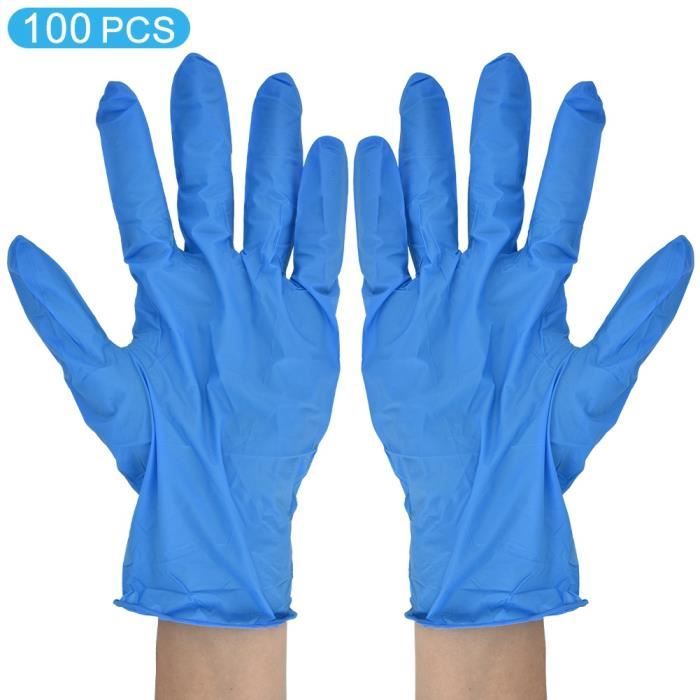 Lot De 100 Gants Jetables TPE Sans Latex Ni Poudre - Noirs, Taille M, Pour Cuisine, Nettoyage, Cosmétique