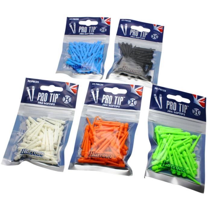 Pointes Fléchettes Harrows 2BA Courtes - Lot De 1000 - Noir Ou Blanc