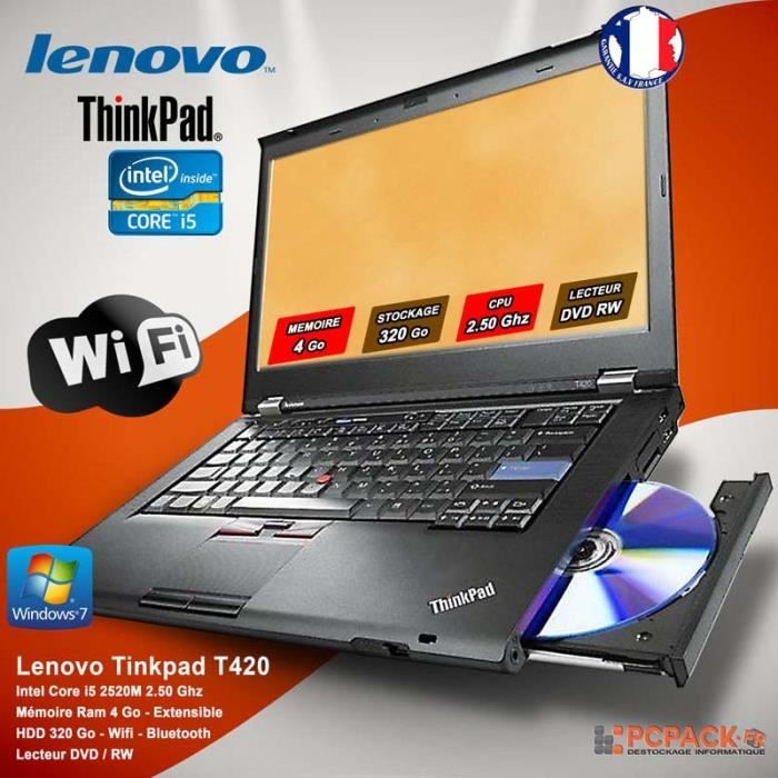 Top achat PC Portable LENOVO THINKPAD T410 CORE i5 RAM 4Go HDD 320GO Windows 7 Pro pas cher