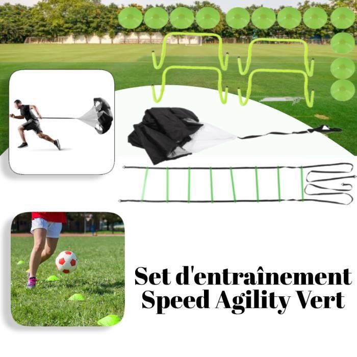 Kit Haies Sport RHINOS - 6 Barres Rouges 1m + 12 Cônes Bleus 30cm