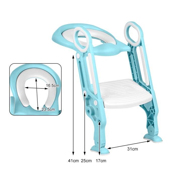 Réducteur Toilette Enfant 3 En 1 Avec Marche - Siège WC Réglable En Hauteur, Antidérapant - Pour Apprentissage Propreté - Pot Amovible