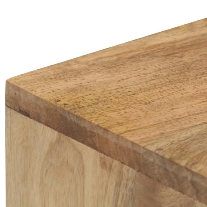 table console en bois de manguier massif - kimiss - 90x45x75 cm - marron - style campagne