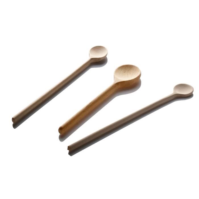 En bois Cuisine Cuillère 5 pièces hêtre 30 cm Aigre visage Décoratif Fin