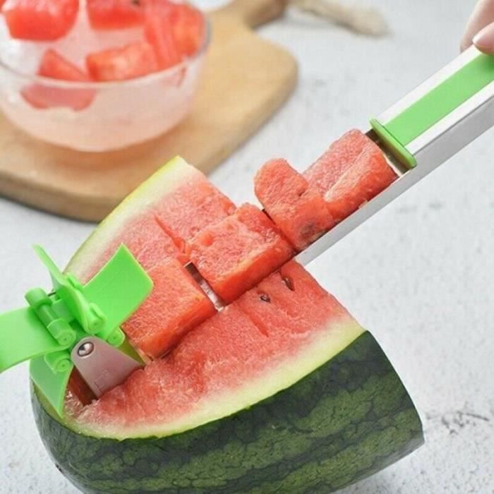 Trancheuse Pastèque YUEMING - Découpe Melon En Cubes Parfaits - Acier Inoxydable - 35cm