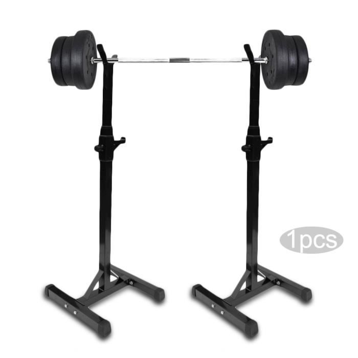 Cage De Squat Supports De Squat Reglable Squat Rack Avec Barres De Support Charge Max 100 Kg Cdiscount Sport