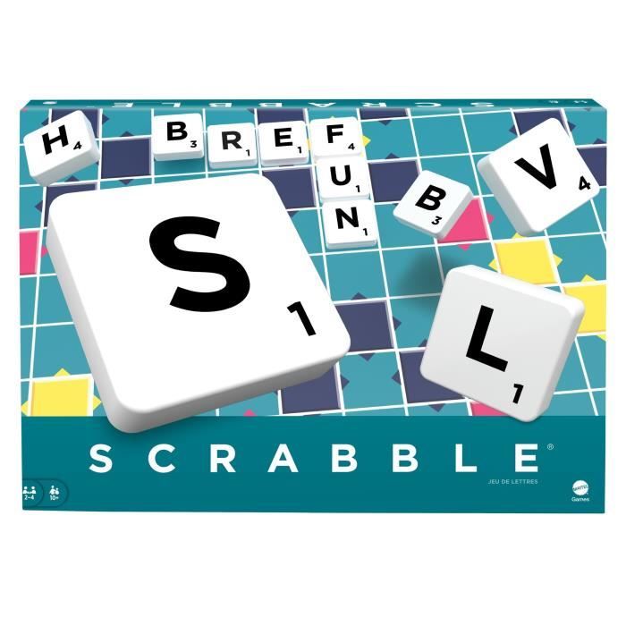 Mattel Games - Scrabble - Jeu de société et de lettres - 2 à 4 joueurs - Dès 10 ans