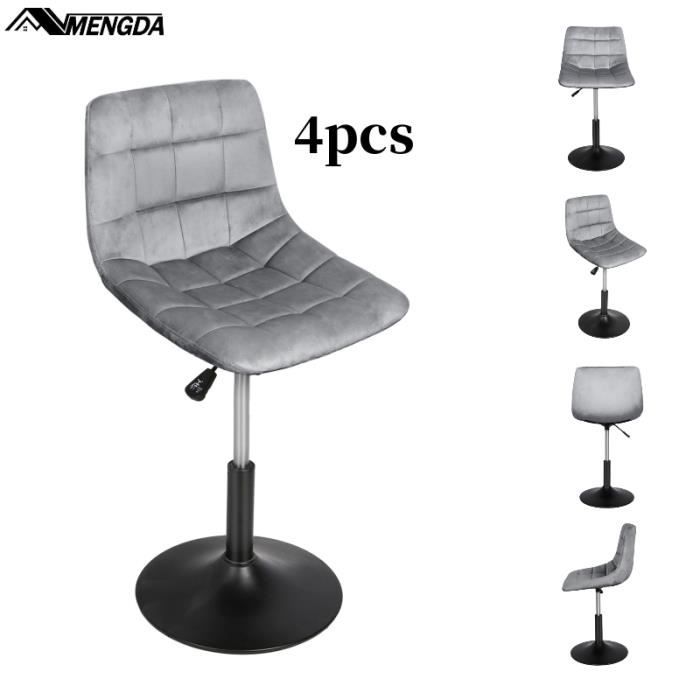 mengda 4 tabourets de bar gris. chaise de cuisine au design moderne pour île de cuisine et bar,hauteur réglable 64-81cm