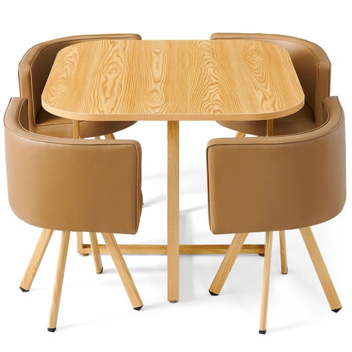 MENZZO Table et chaises scandinaves Oslo Taupe - table à manger L90 x P90 x H75 cm MENZZO Table et chaises scandinaves Oslo Taupe - table à manger L90 x P90 x H75 cm