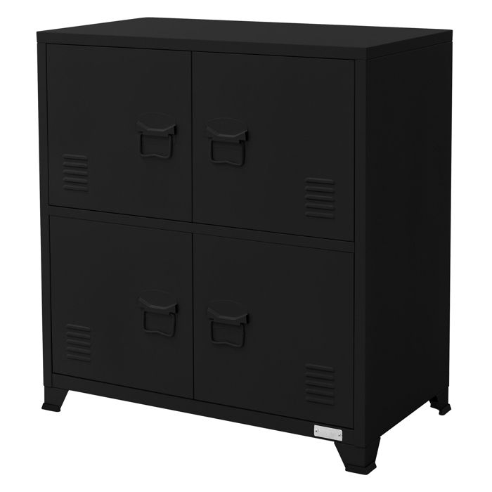 ML-Design Armoire de Classement 75x40x80 5 cm Noir en Acier Vestiaire à 4 portes Rangement dObjets pour Bureau Salon Chambre ML-Design Armoire de Classement 75x40x80 5 cm Noir en Acier Vestiaire à 4 portes Rangement dObjets pour Bureau Salon Chambre