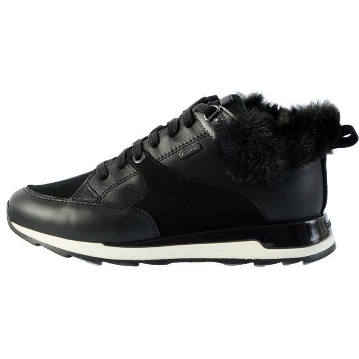 Geox Basket Cuir Geox New Aneko - Femme - Noir - Lacets - Confort exceptionnel