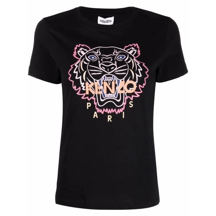KENZO FEMME FC52TS8464YG99 NOIR COTON T-SHIRT Noir - Cdiscount Prêt-à-Porter t shirt kenzo femme