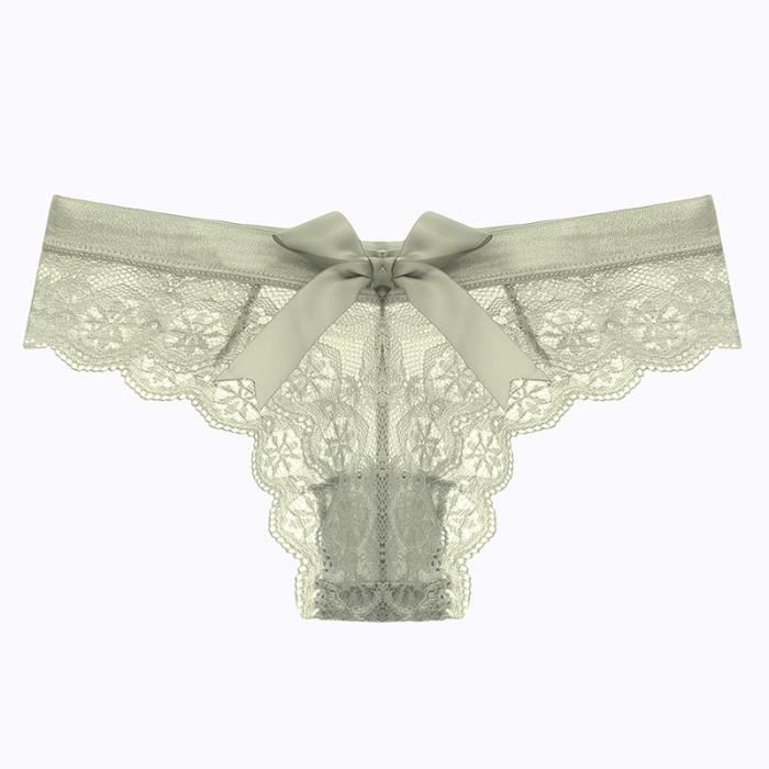 String Tang String Tanga sexy pour femmes Dentelle Bow Bikini Culotte Perle Silky ...