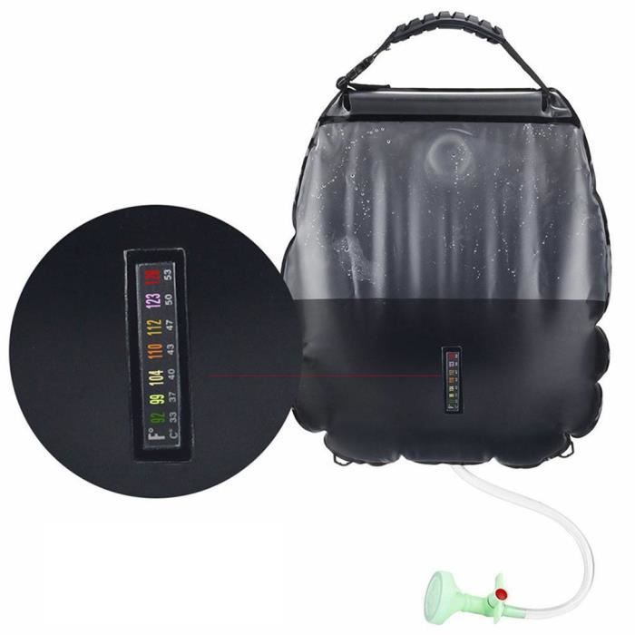 Sac De Douche Solaire Camping 20L / 40L - Chauffage Rapide Jusqu'à 45°C - Douche Portable Avec Tuyau Et Pommeau - Randonnée Plage BBQ