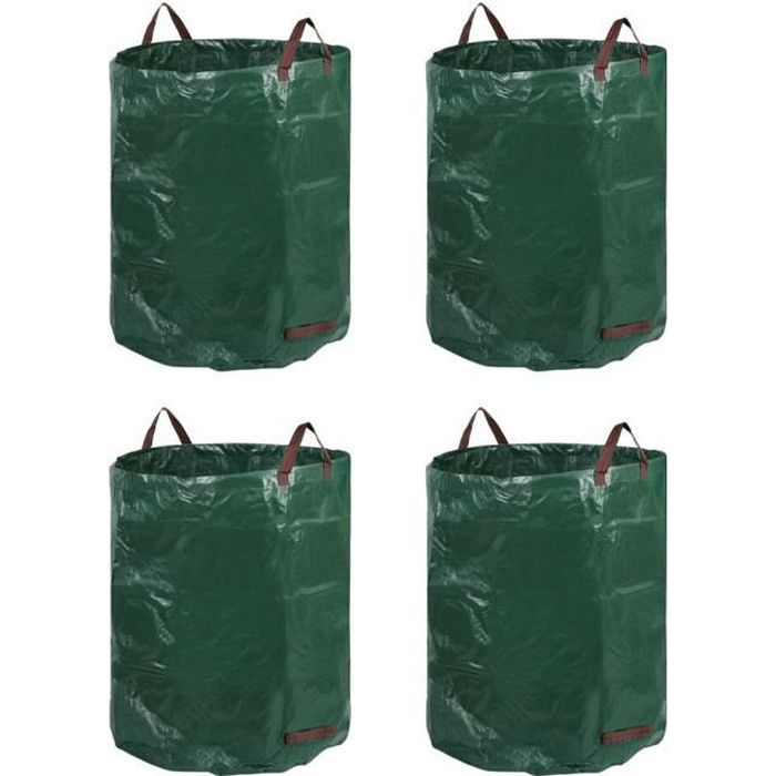 SOULONG Lot de 2 sacs poubelle de jardin en polypropylène de haute qualité imperméables et indéchirables Vert 270 l 