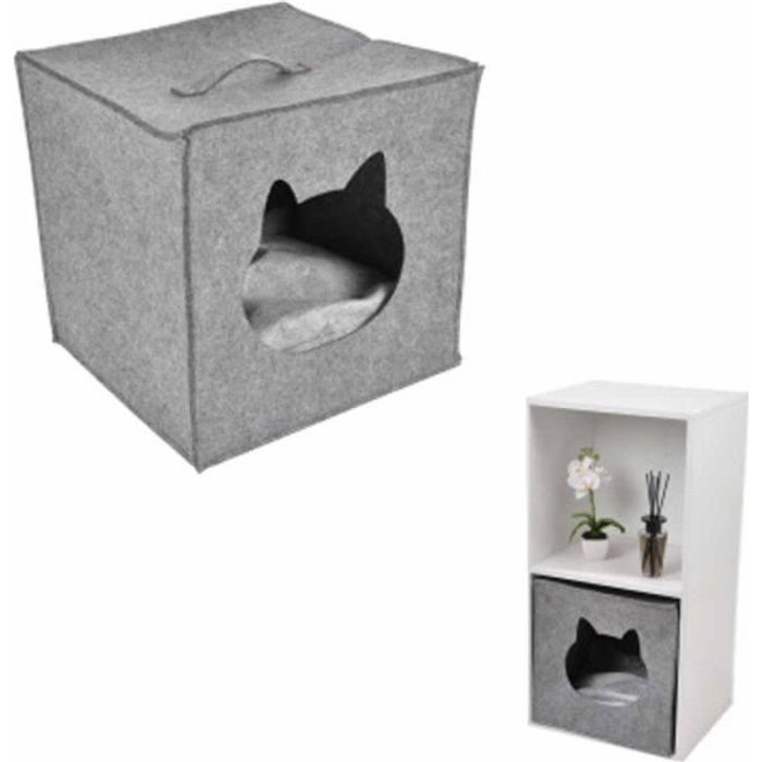 Niche Pour Chat Cube En Feutrine 31cm Gris Paris Prix Cdiscount Animalerie Niche Pour Chat Cube En Feutrine 31cm Gris Paris Prix Cdiscount Animalerie
