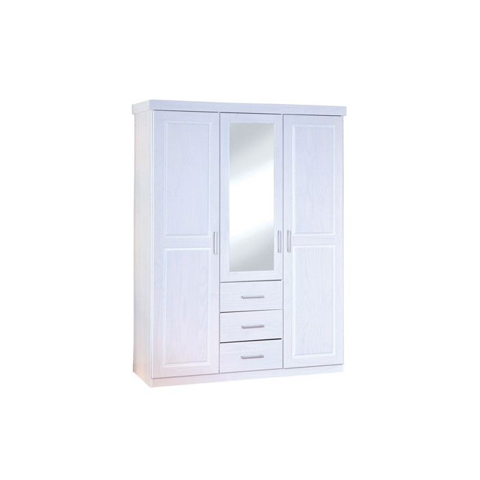 Armoire 3 Portes & 3 Tiroirs Angel 190cm Blanc