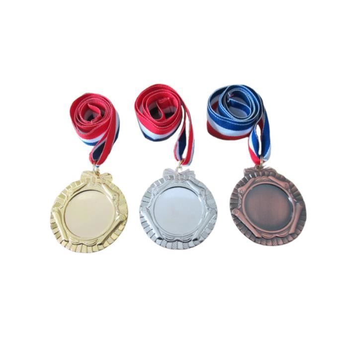Lot De 30 Médailles De Récompense Or, Argent, Bronze | Avec Ruban De Cou | Pour Compétitions Sportives Et événements
