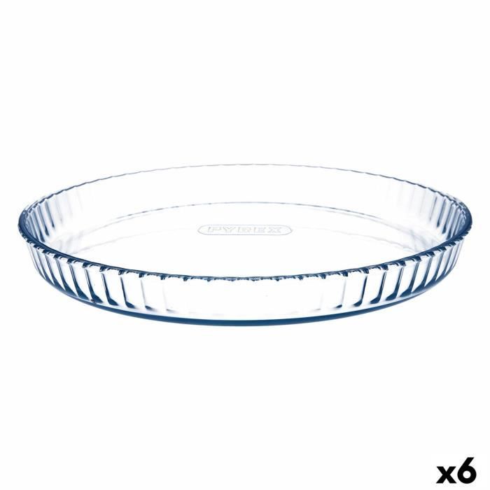 moule pour four pyrex classic vidrio plat rond transparent verre 6 unités 31 x 31 x 4 cm