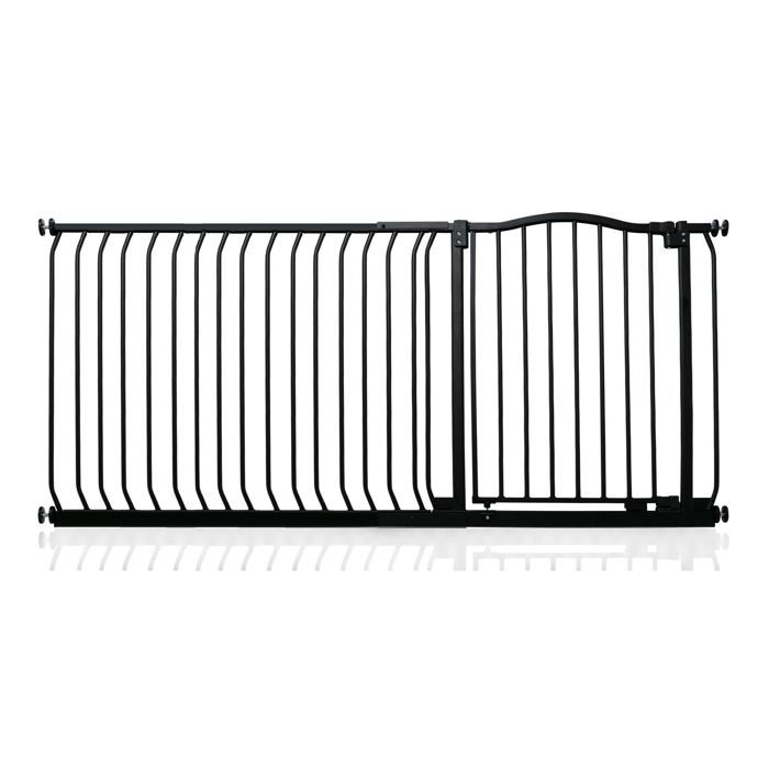 Comparer les prix de Safetots Barrière de Sécurité Supérieure avec Sommet Courbé, 171cm - 180cm, Noir Mat, Barrière de Sécurité pour Bébés