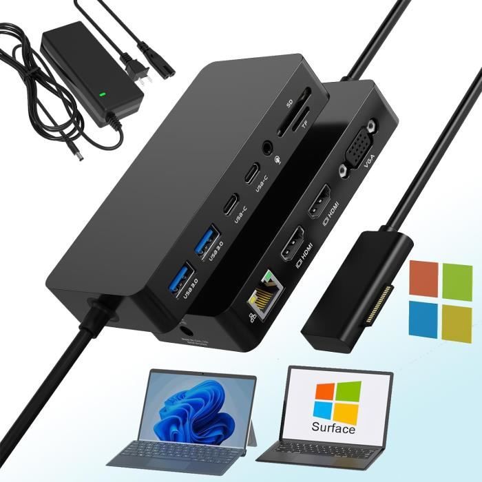 Microsoft Surface Thunderbolt 4 Dock Triple Displays, 12 in 1 Surface