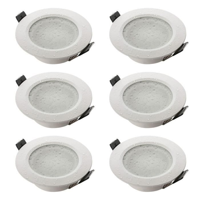 Sebson 6x Spot Encastrable Salle De Bain Type 15 Ip44 Alu Mat