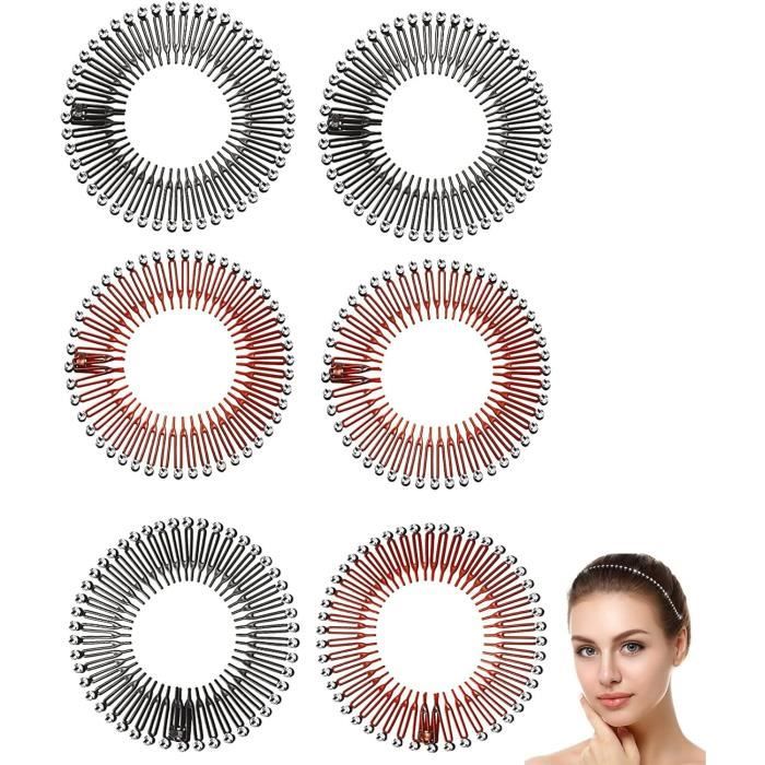 Bandeaux Cheveux Noirs Unisexe - 2 Pièces Avec Dents Antidérapantes 8 Mm Pour Sport, Maquillage, Quotidien