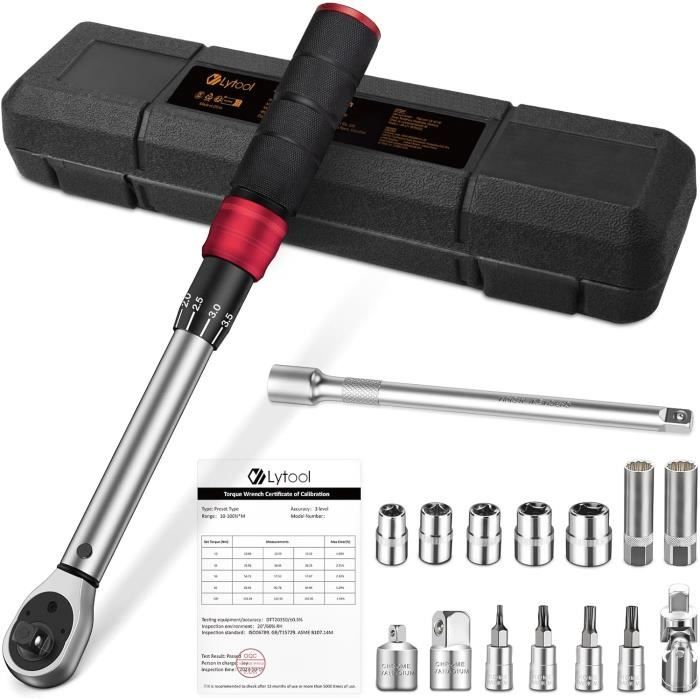 AEROFORCE 9 Pièces Clé Dynamométrique 3/8'', Clé De Torsion