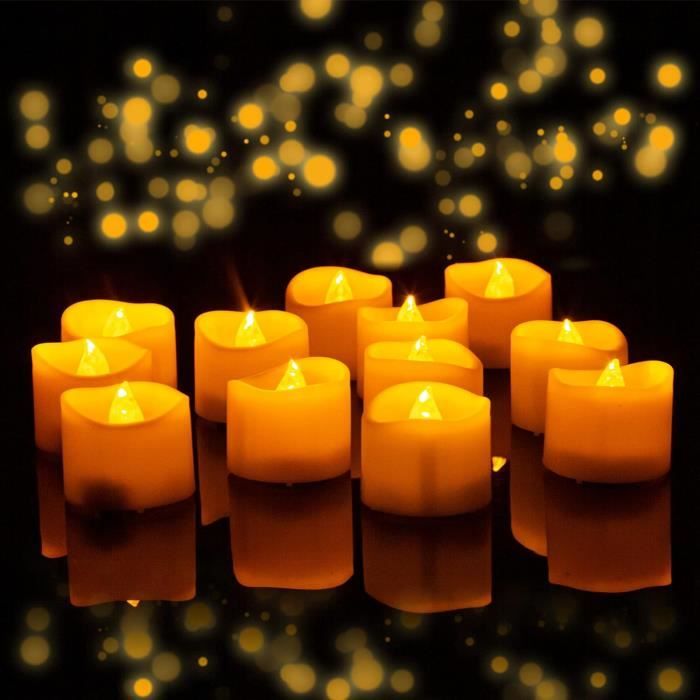 Lot De 12 Bougies LED Sans Flamme - Effet Bougie Conique, Télécommande, Pour Décoration De Fenêtre Ou D'intérieur