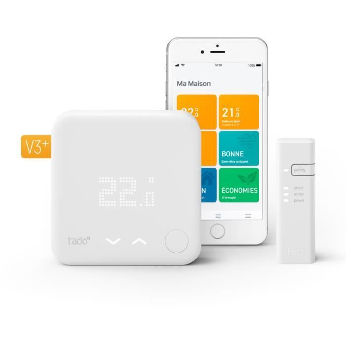 Thermostat connecté Tado pour chaudière et PAC -Kit démarrage V3+