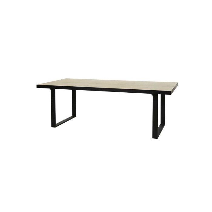 table de repas 230 cm bois clair/béton ciré - hestia - l 230 x l 100 x h 76