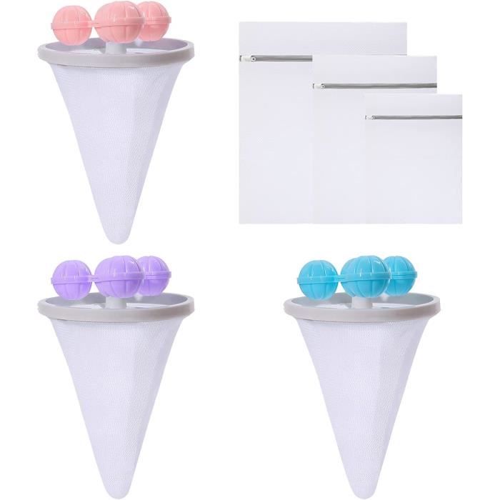 6 Boules Anti-Poils Machine à Laver - Attrape Poils Animaux Réutilisables Pour Vêtements Et Literie