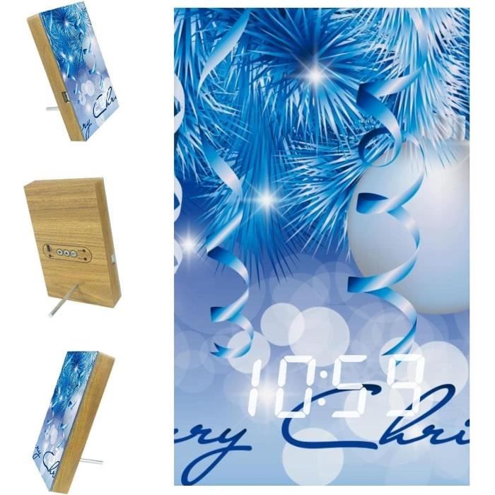 Belle Boule De Noël Bleue Et Blanche À Suspendre Portable Led Réveils