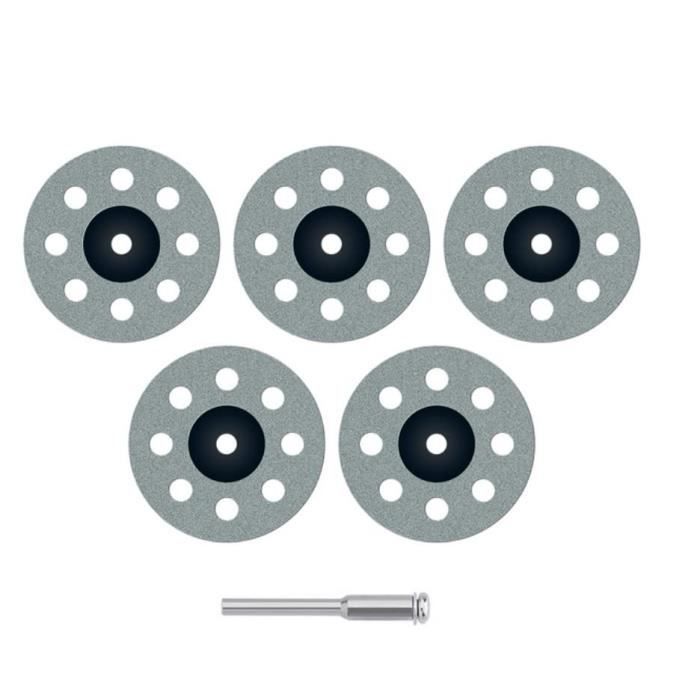 Lot De 12 Disques De Coupe Diamant 22mm + Mandrin 3mm Pour Outil Rotatif - Neuf